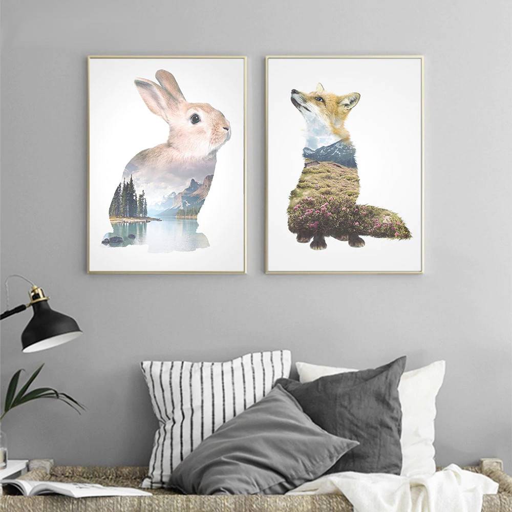 Plakaty grafiki do salonu dekoracja ścienna - Rabbit decorateo.pl