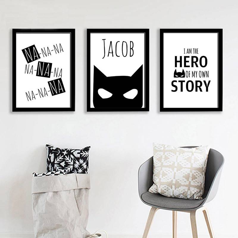 Plakat Czarno Bialy Z Napisami I M The Hero Decorateo Pl