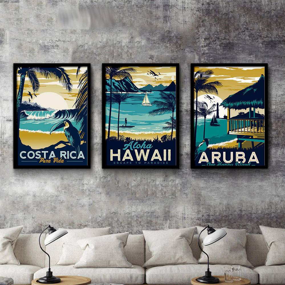 Plakat grafika egzotyczna - Aruba Hawaii decorateo.pl