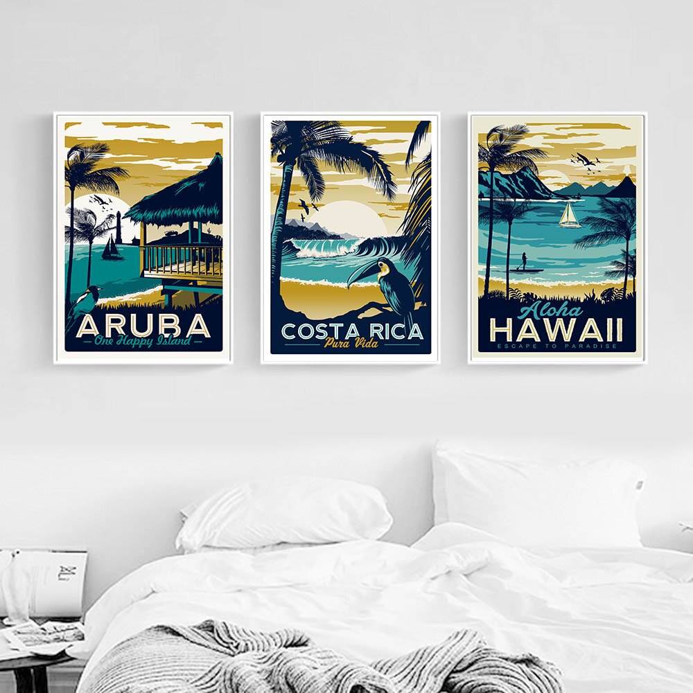 Plakat grafika egzotyczna - Aruba Hawaii decorateo.pl