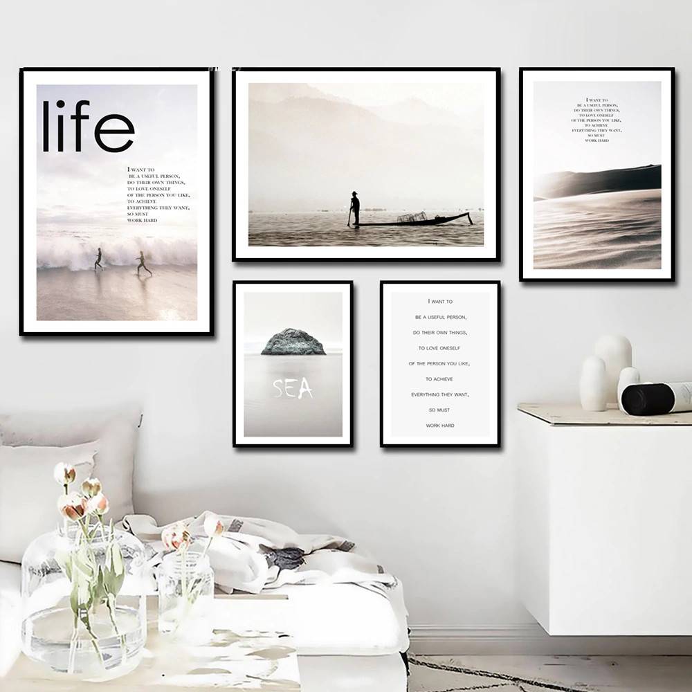 Plakat z napisami, krajobraz - Modern Home Decor decorateo.pl