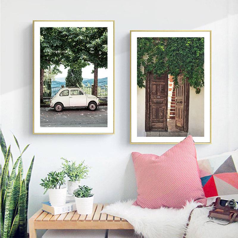 Plakat z pięknymi zdjęciami architektury miejskiej - Drzwi Natura Plakaty Decorateo.pl