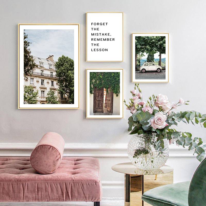 Plakat z pięknymi zdjęciami architektury miejskiej - Drzwi Natura Plakaty Decorateo.pl