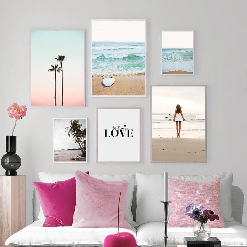 Plakat krajobraz 'Summer Tropical Decoration Picture', nowoczesny wystrój, druk na płótnie Canvas Krajobrazy Plakaty Decorateo.pl