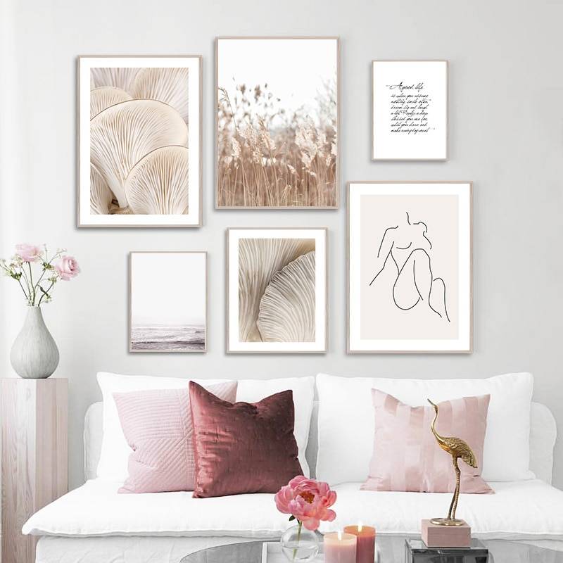 Plakat natura 'Matisse Art Reeds Mushroom Abstract Poster', nowoczesny wystrój, druk na płótnie Canvas Grafika Natura Plakaty Decorateo.pl