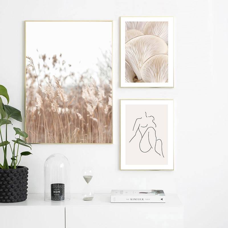 Plakat natura 'Matisse Art Reeds Mushroom Abstract Poster', nowoczesny wystrój, druk na płótnie Canvas Grafika Natura Plakaty Decorateo.pl
