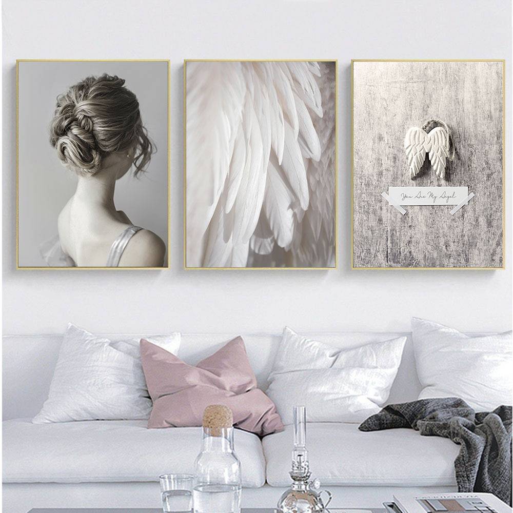 Plakat grafika 'Angel Feather Abstract', nowoczesny wystrój, druk na płótnie Canvas Grafika Natura Plakaty Decorateo.pl