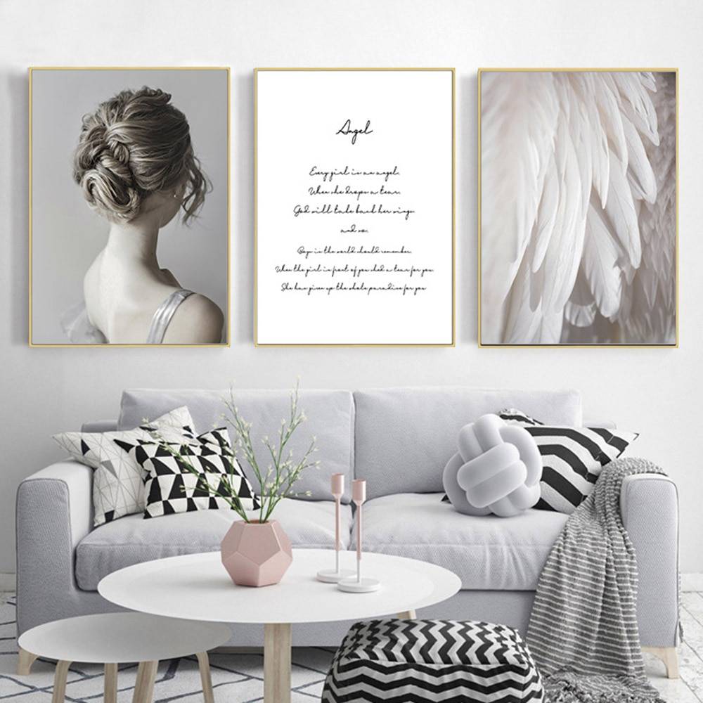 Plakat grafika 'Angel Feather Abstract', nowoczesny wystrój, druk na płótnie Canvas Grafika Natura Plakaty Decorateo.pl