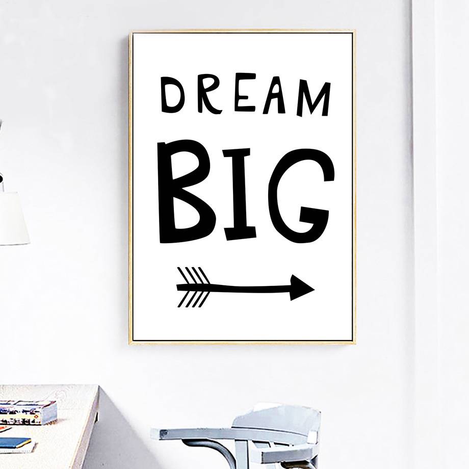 Plakat z napisami po angielsku - Dream Big