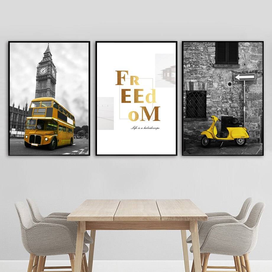 Plakat Londyn i Big Ben - Yellow City