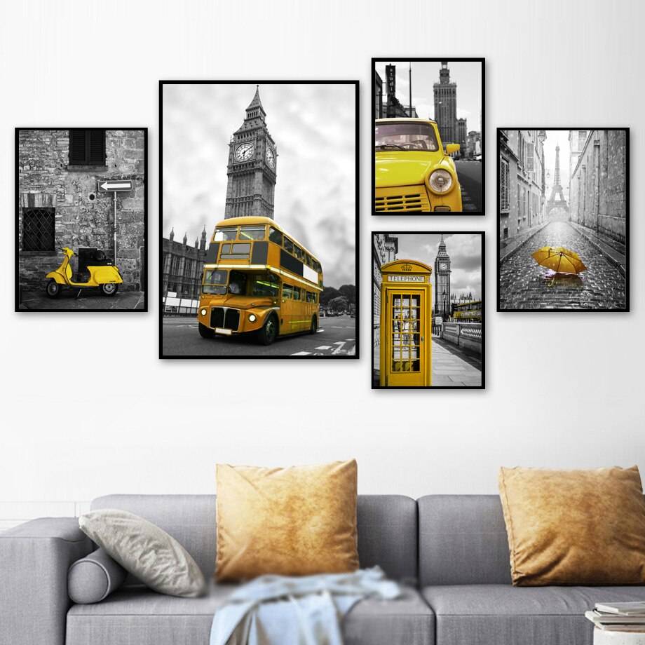 Plakat Londyn i Big Ben - Yellow City