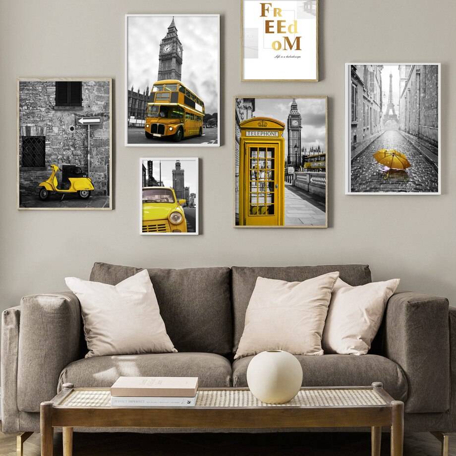 Plakat Londyn i Big Ben - Yellow City