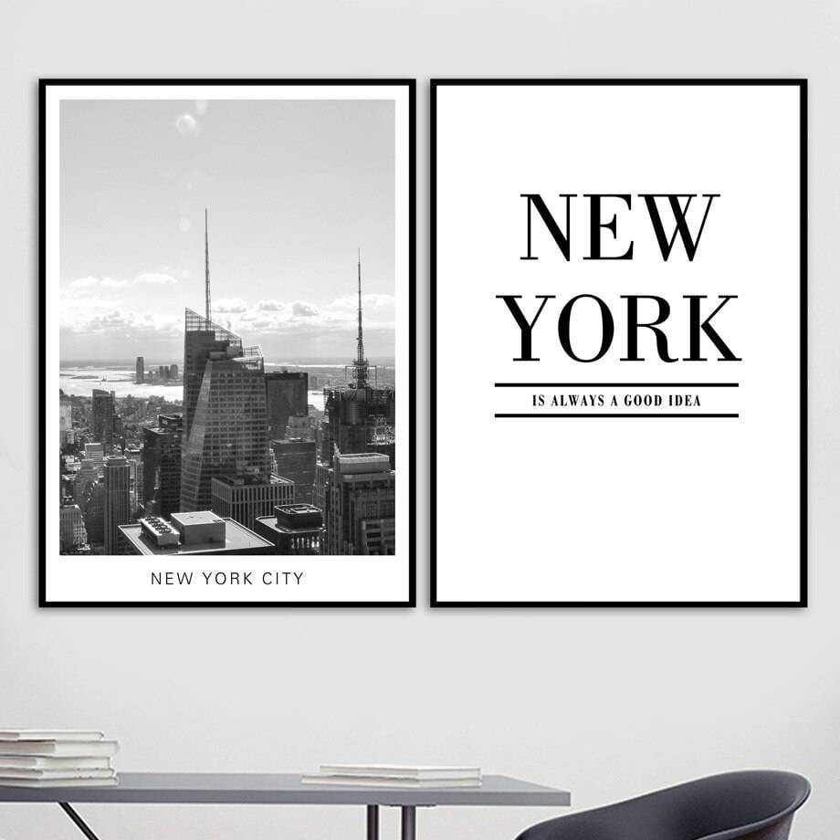 Plakat z Nowym Jorkiem w tle - NY City