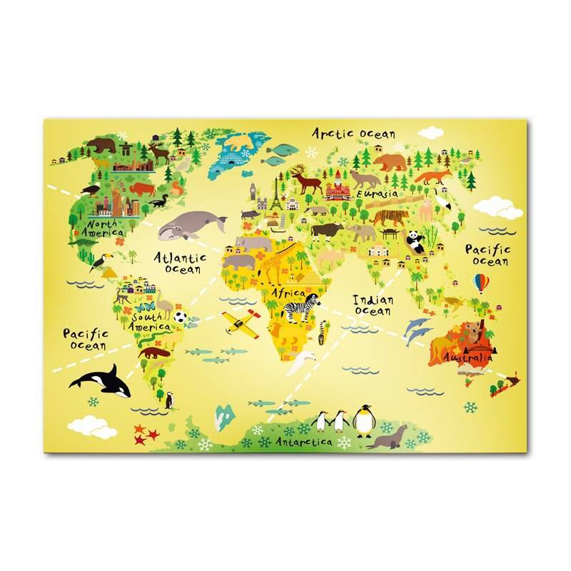 Plakat mapa świata - Kolorowy świat | Decorateo.pl