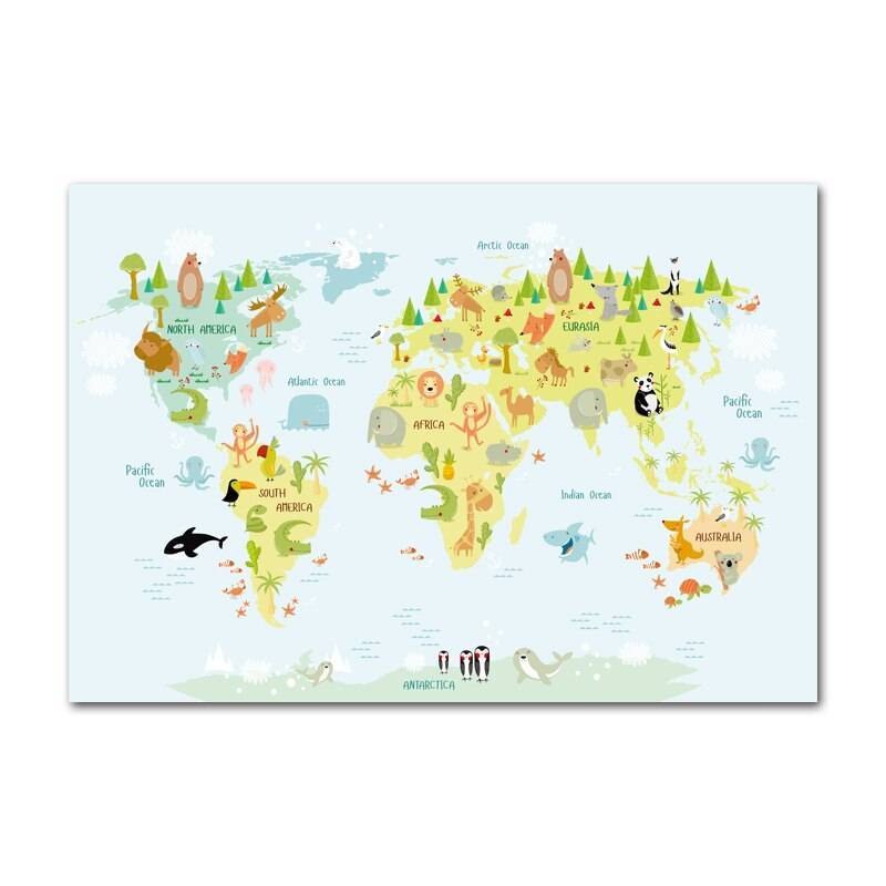 Plakat mapa świata - Kolorowy świat | Decorateo.pl