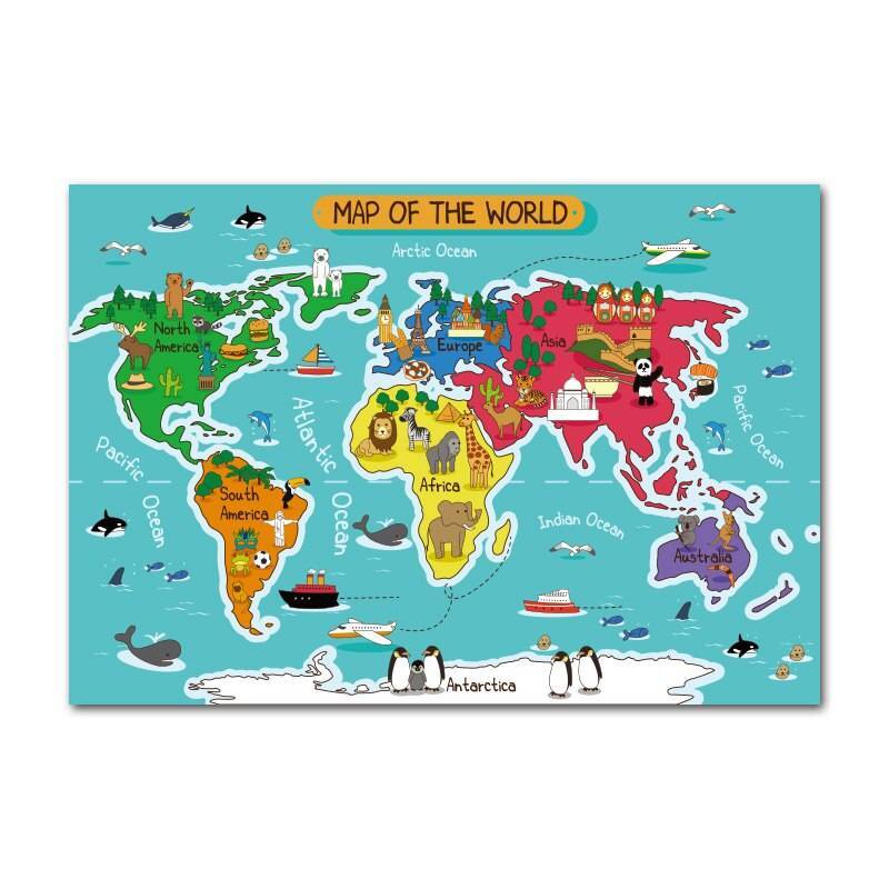 Plakat mapa świata - Kolorowy świat | Decorateo.pl