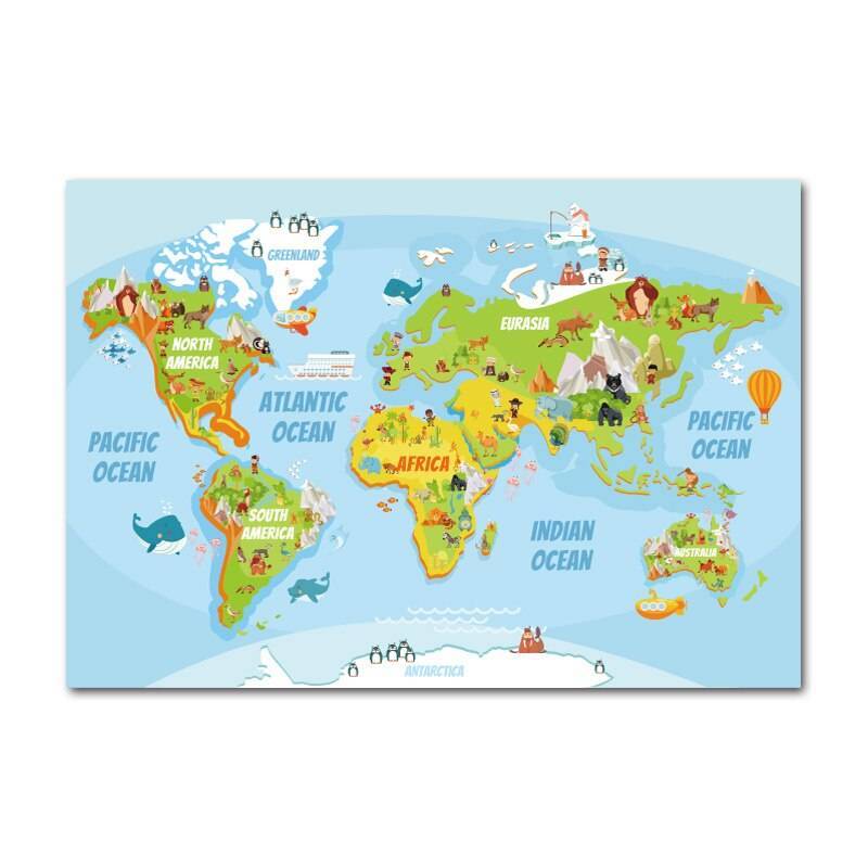 Plakat mapa świata - Kolorowy świat | Decorateo.pl