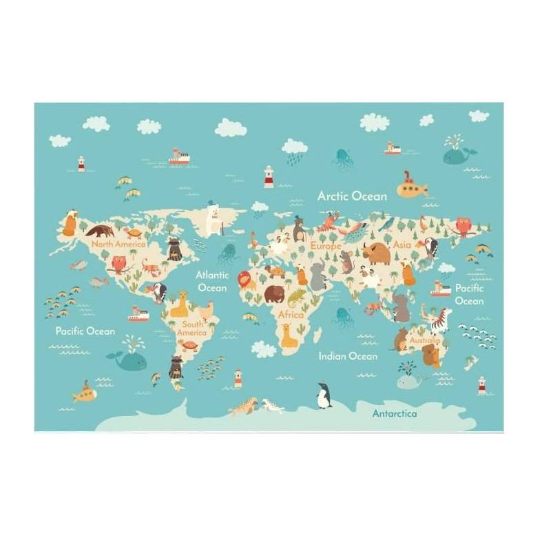 Plakat mapa świata - Kolorowy świat | Decorateo.pl